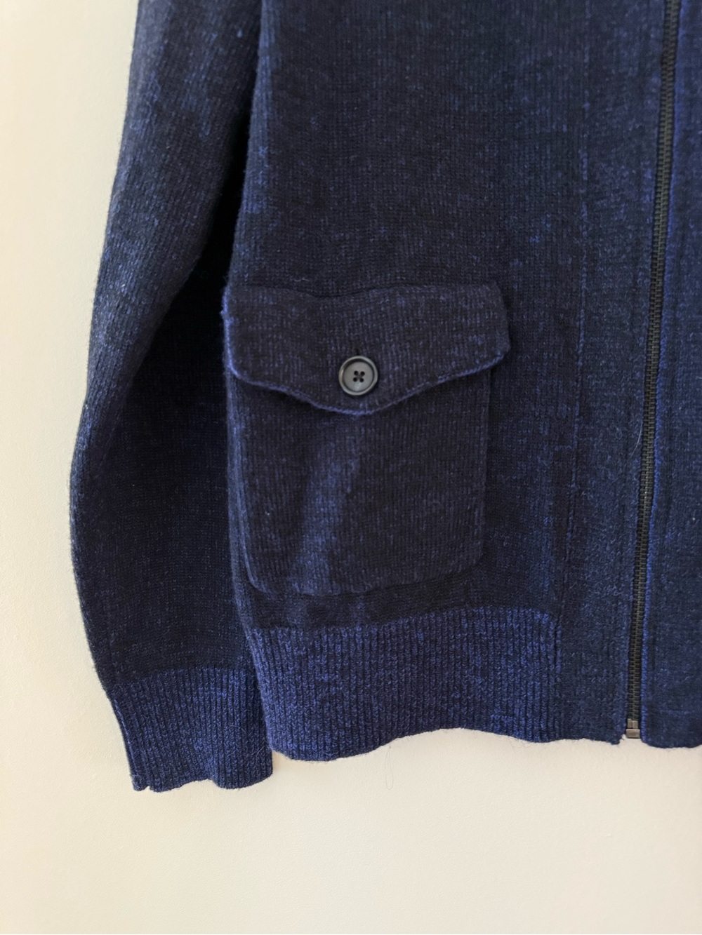NWT✨ Toscano Firenze Navy Full-Zip Cardigan Sweater Size Medium - Picture 3 of 10